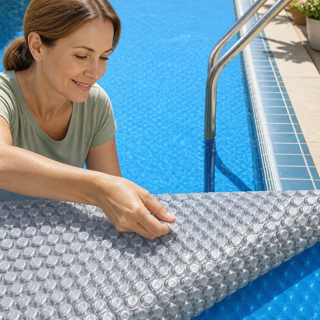 400 Micron Solar Pool Cover 11 x 4.8m Blue Silver