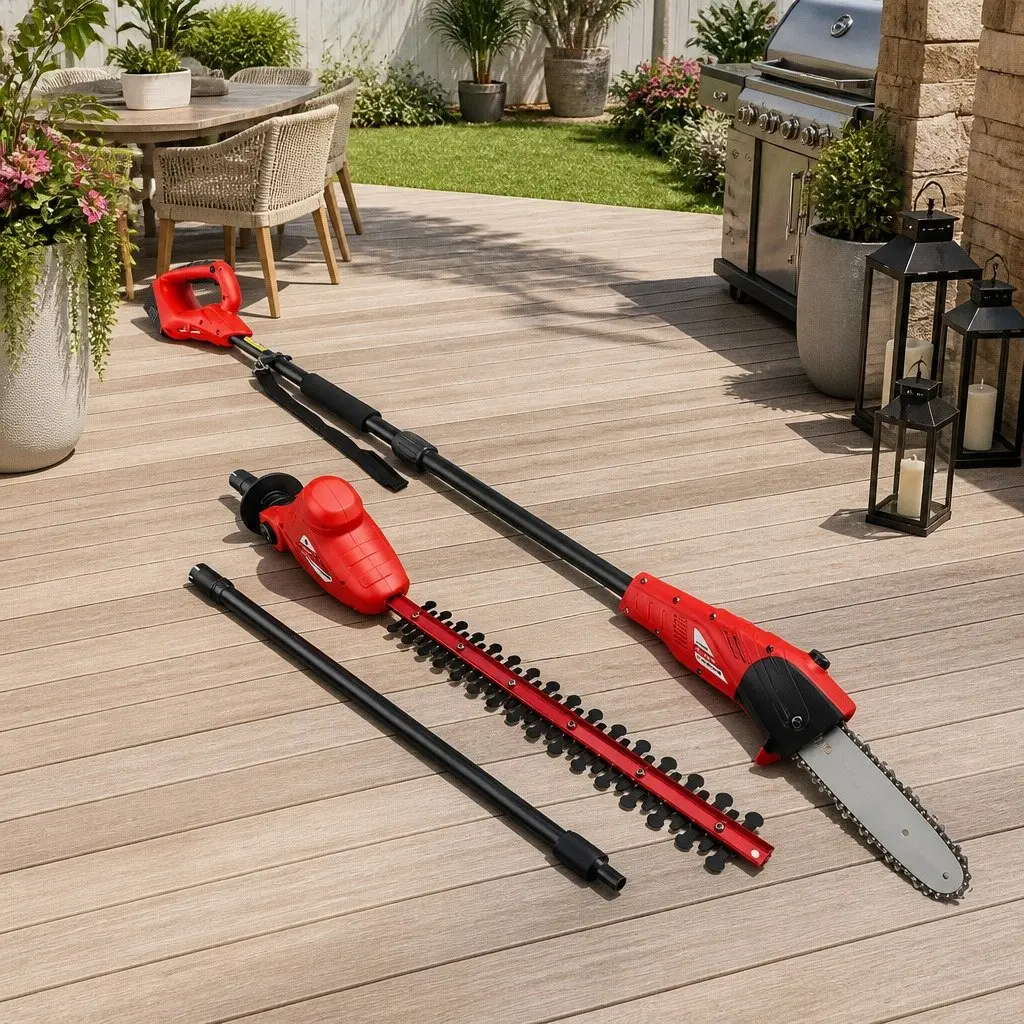Cordless Pole Chainsaw and Trimmer with 8in Chain