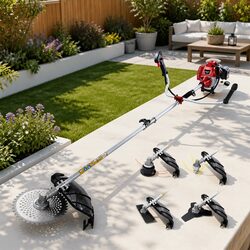 Pole Chainsaw Petrol Hedge Trimmer Tree Pruner 5 In 1 Multi-Tool Red 52cc