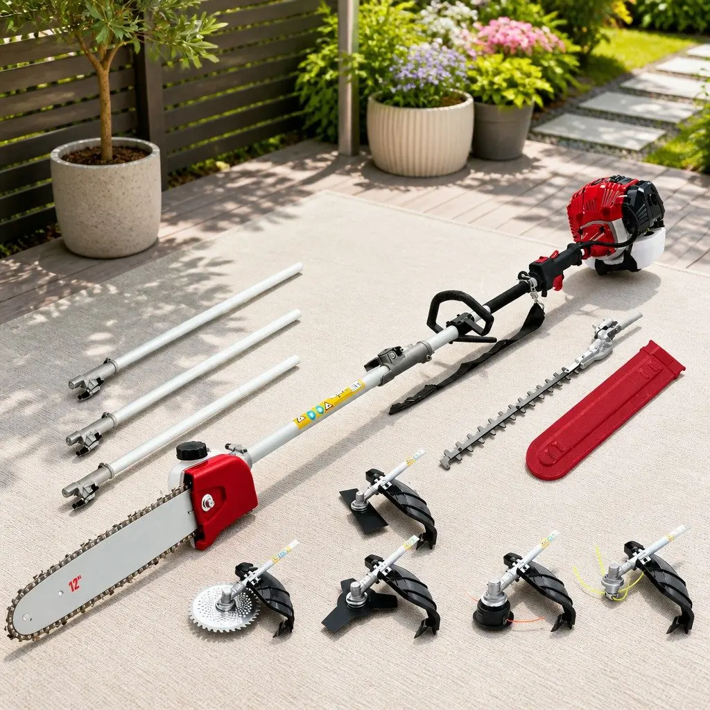 52cc 2-Stroke Petrol Pole Chainsaw with Multi-Tool Attachments