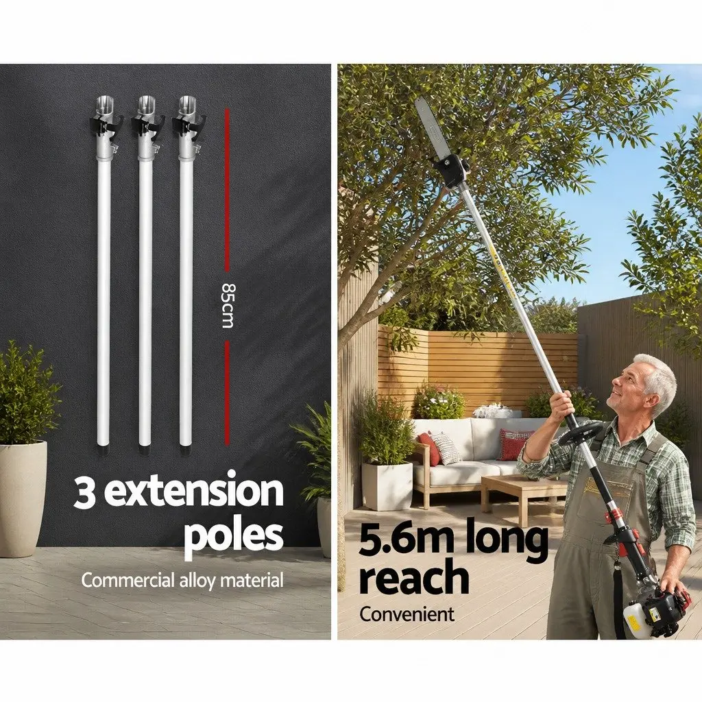 Extension Pole Chainsaw Hedge Trimmer for High Reach Tasks
