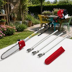 Petrol Pole Chainsaw 2 Stroke 52cc Tree Pruner Long Reach 12 Inch Bar Cutter