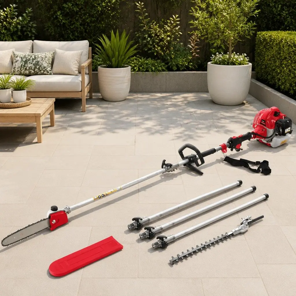 62CC Petrol Pole Chainsaw Hedge Trimmer with 5.6m Reach