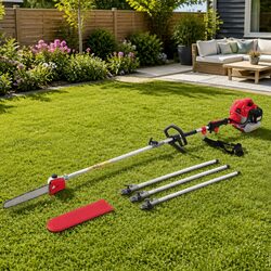 Pole Chainsaw 62CC Petrol Pruning Saw 12in Bar 5.6m Reach Long Handled