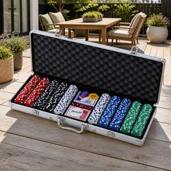 High-Quality 500pc Poker Chips Set with Aluminum Case
