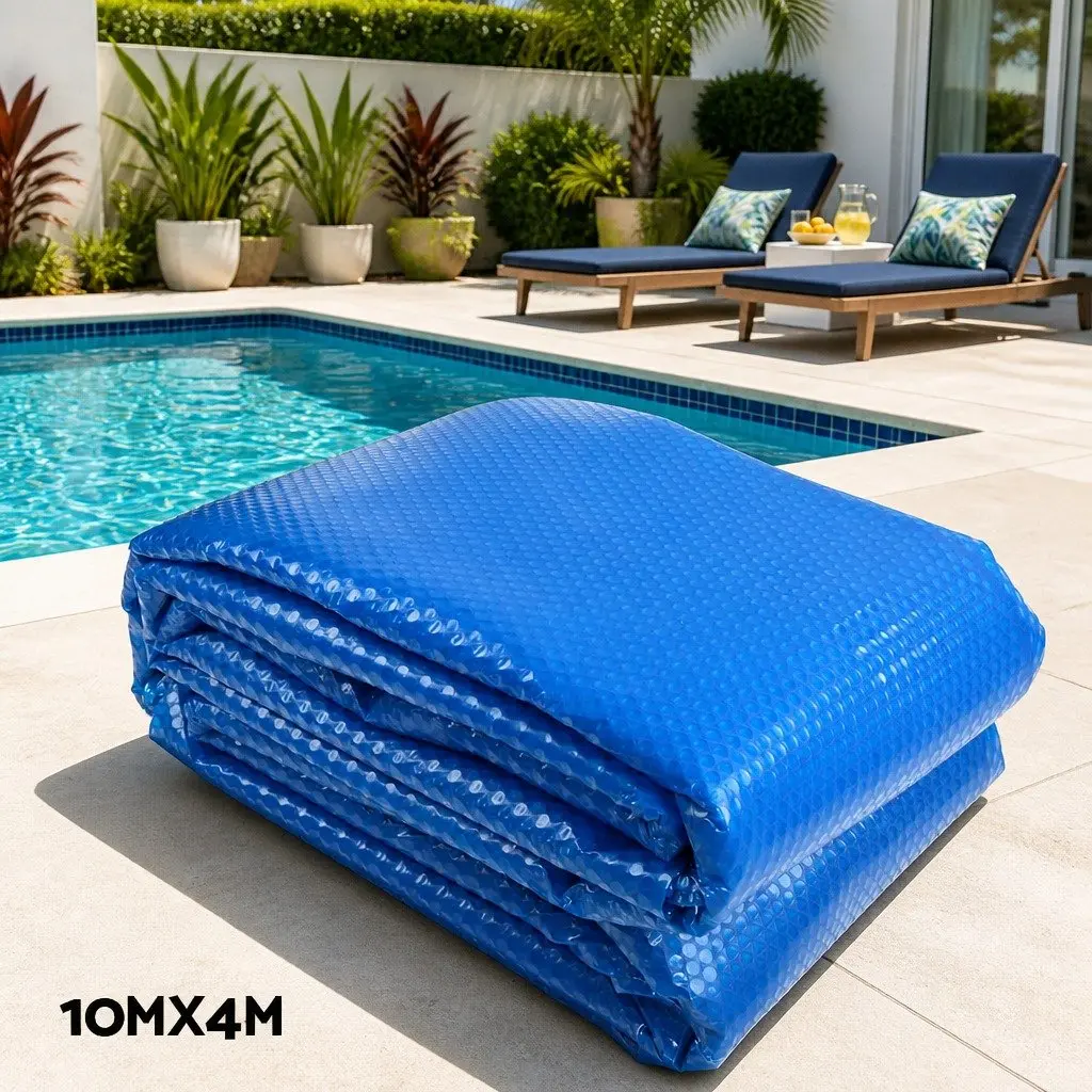Pool Cover 500 Micron Blue Silver 10x4m with Aluminium Roller Kit