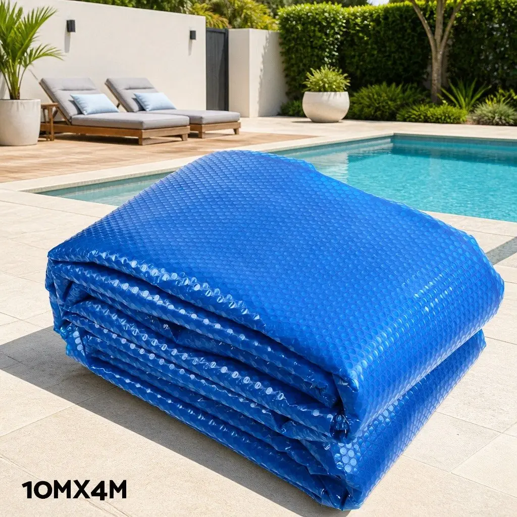 Pool Cover 10x4m Low-Density Polyethylene Blue with Aluminium Roller Kit