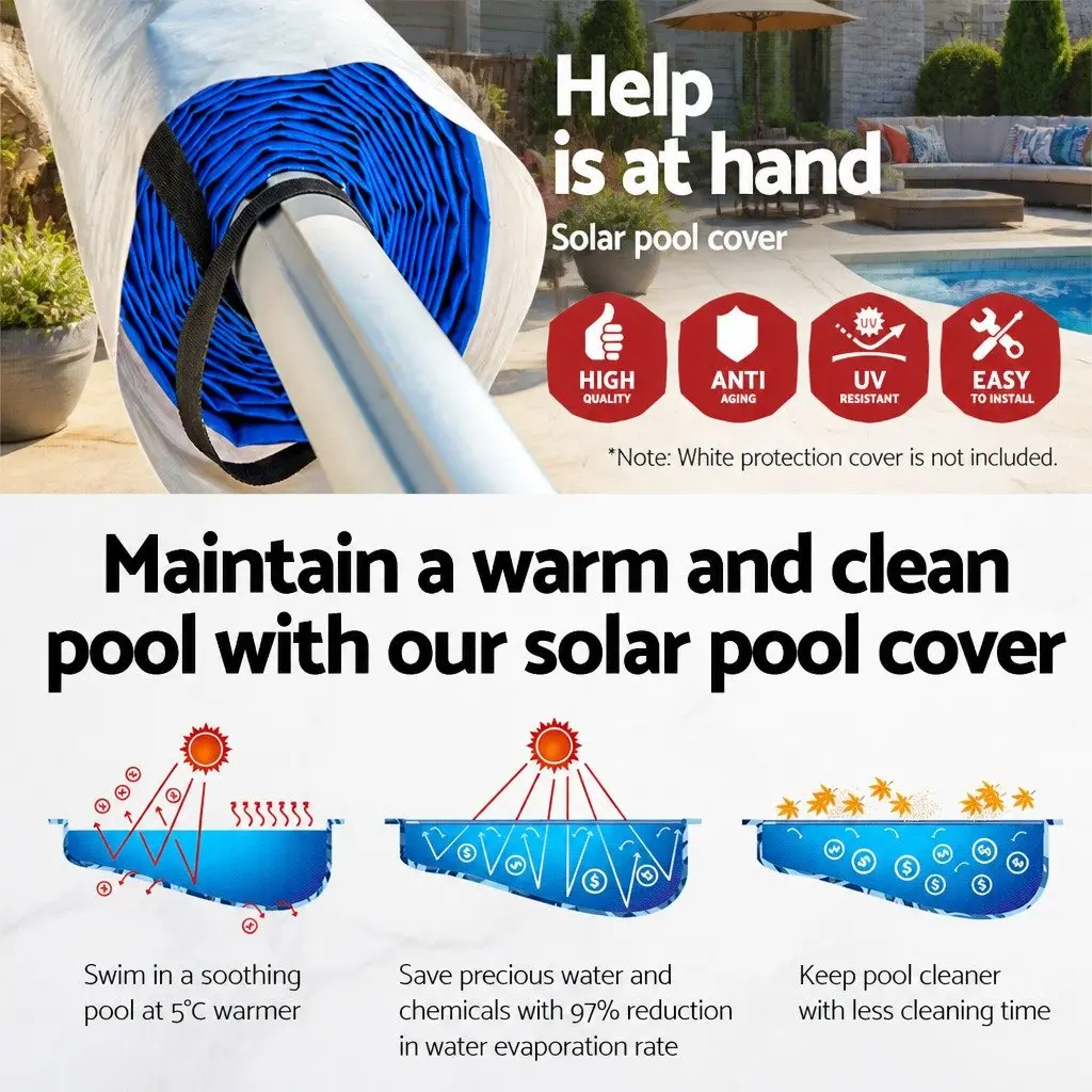 Pool Cover 10x4m Low-Density Polyethylene Blue with Aluminium Roller Kit