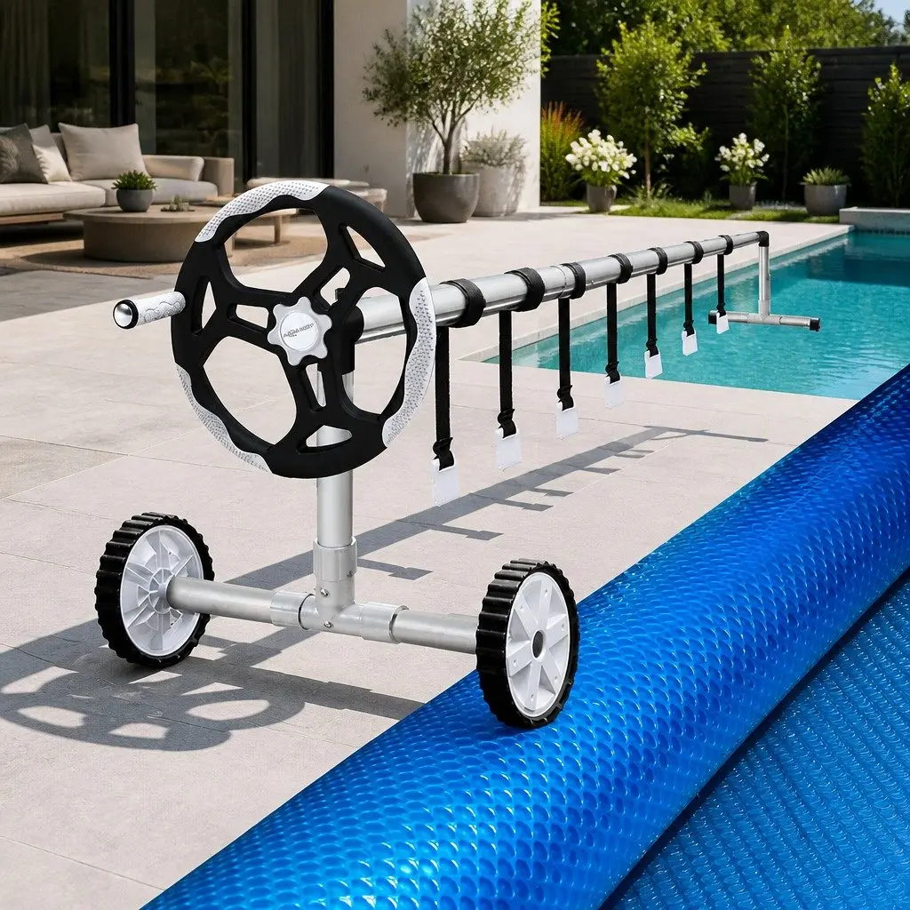 Pool Cover 10x4m 500 Micron Solar Blanket Blue with Aluminium Roller