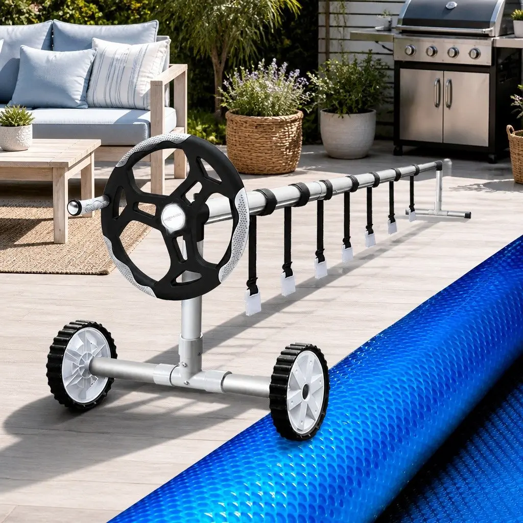 10x4m Solar Pool Cover with Roller Kit