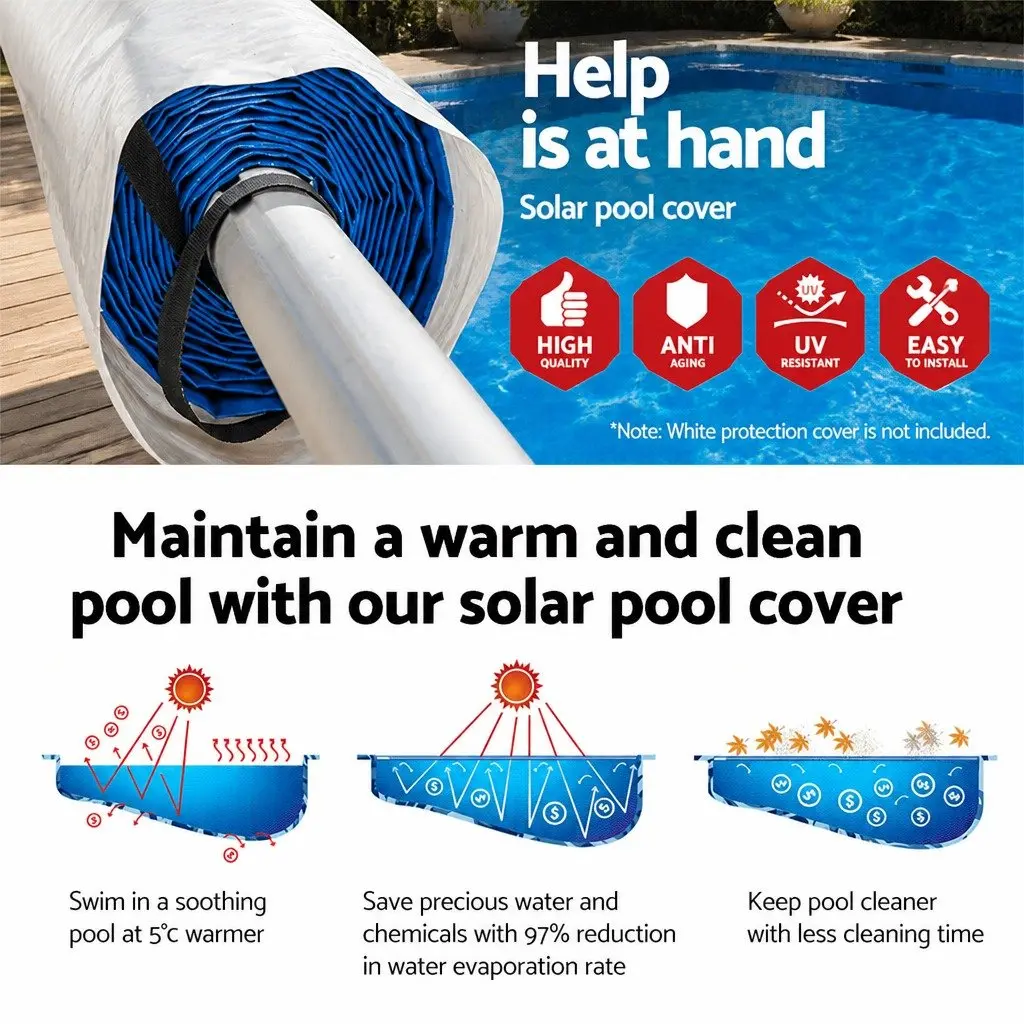 10x4m Solar Pool Cover with Aluminium Roller