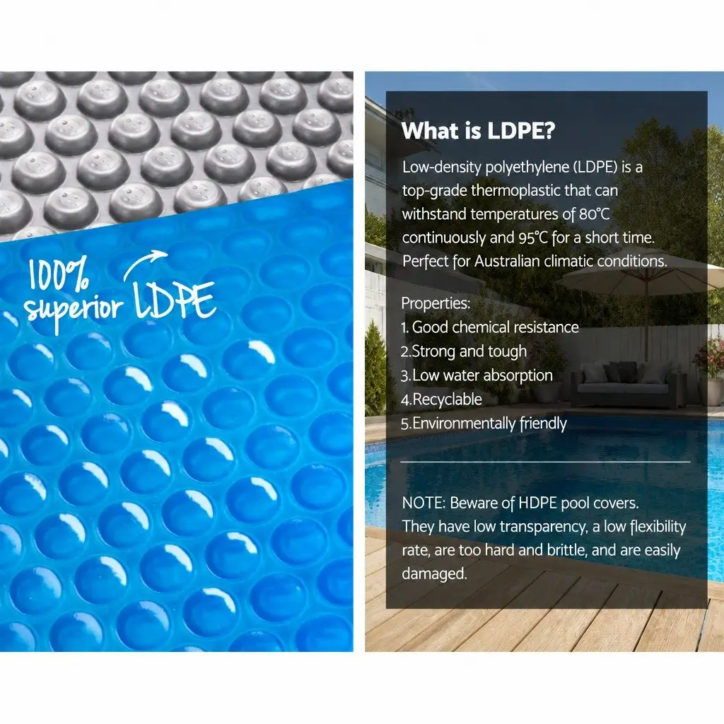 10x4m Solar Pool Cover with Aluminium Roller System