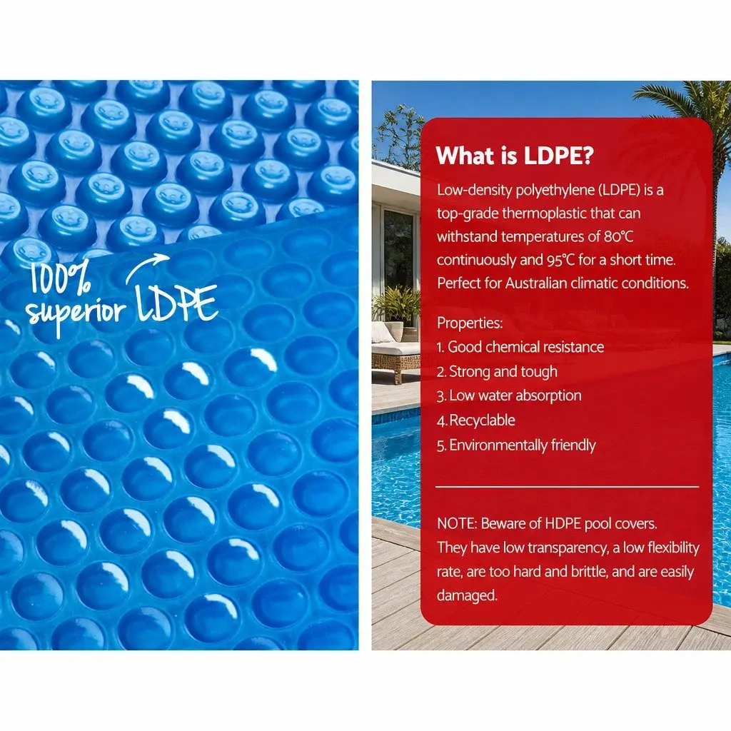 Solar Pool Cover 10x4m Blue Heat Retention