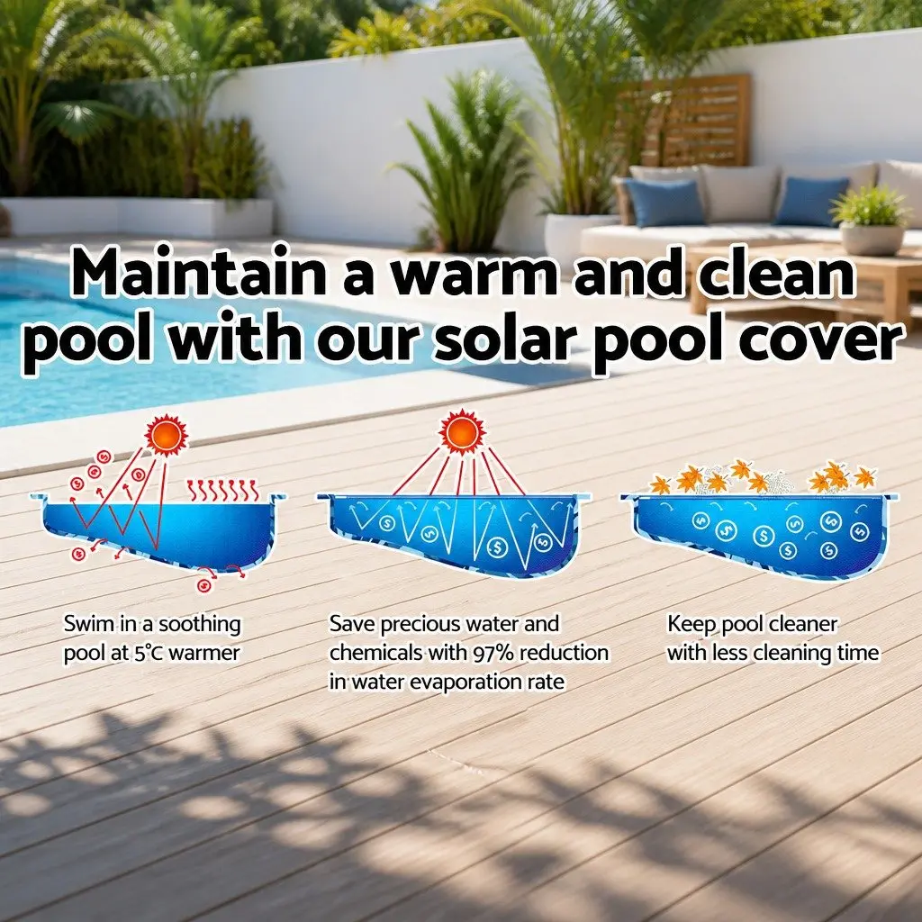 Solar Pool Cover 10x4m Blue Heat Retention