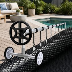 600 Micron Solar Blanket Pool Cover 10x4m with Aluminium Roller