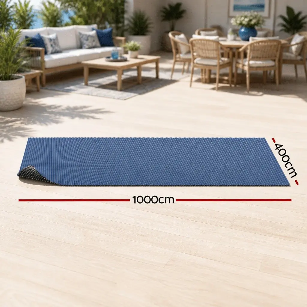 Pool Cover Low-density Polyethylene 10m x 4m Blue Black