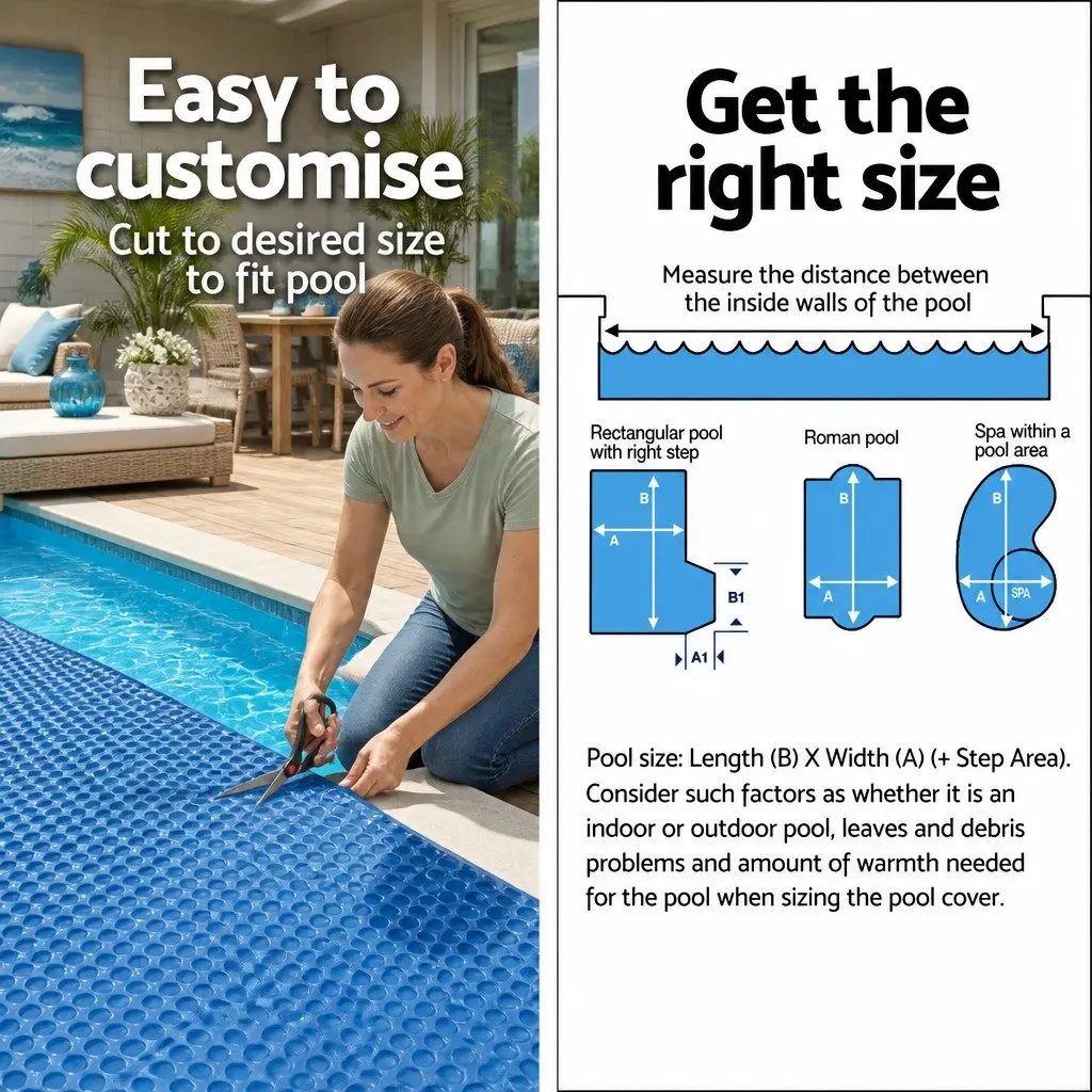 Pool Cover Low-density Polyethylene 10m x 4m Blue Black