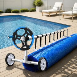 Premium 10.5x4.2m 500 Micron Solar Pool Cover & Roller