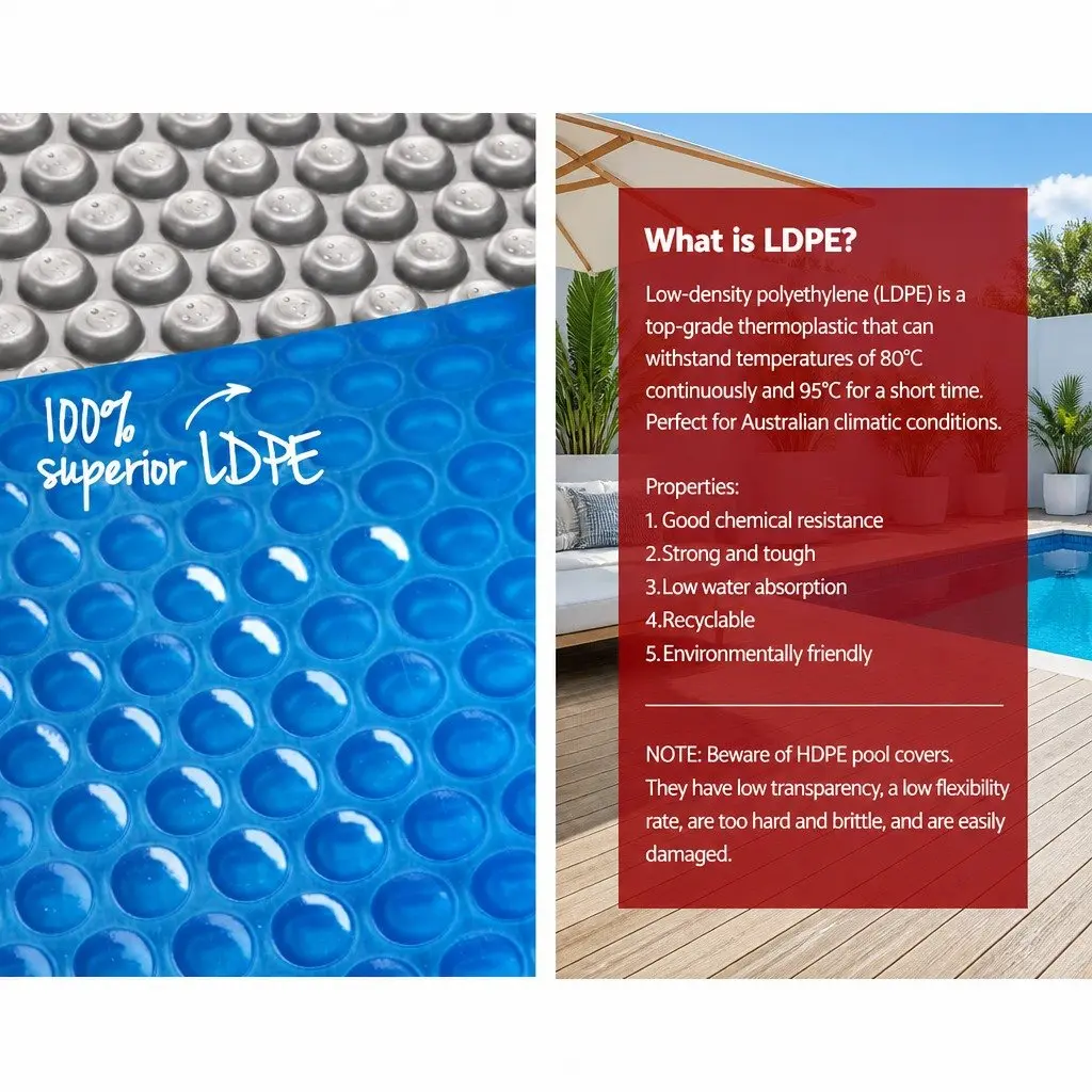 10.5x4.2m 500 Micron Solar Pool Cover & Roller