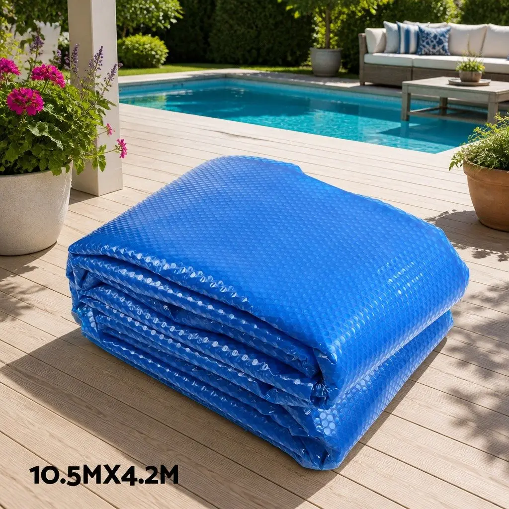 10.5m x 4.2m Solar Pool Cover with Aluminium Roller
