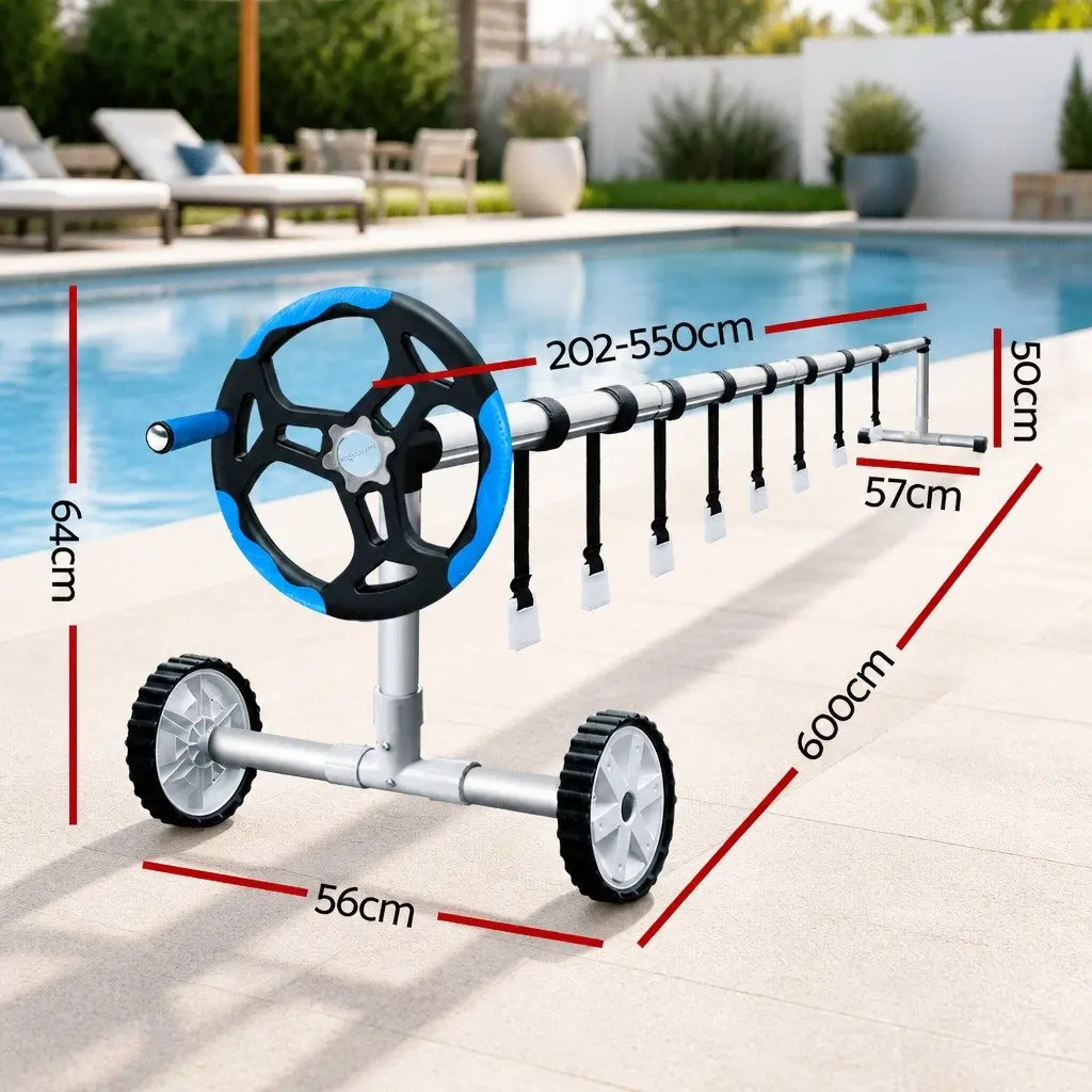 Solar Pool Cover with Adjustable Roller 10.5x4.2m
