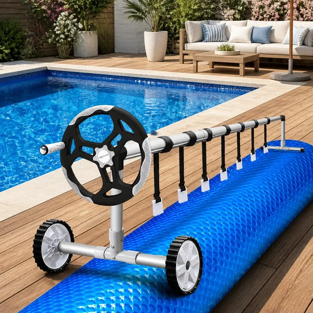 Solar Pool Cover 10.5x4.2m with Aluminium Roller