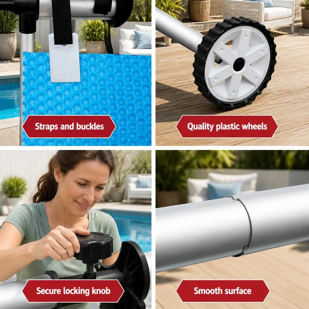 Solar Pool Cover 10.5x4.2m with Aluminium Roller