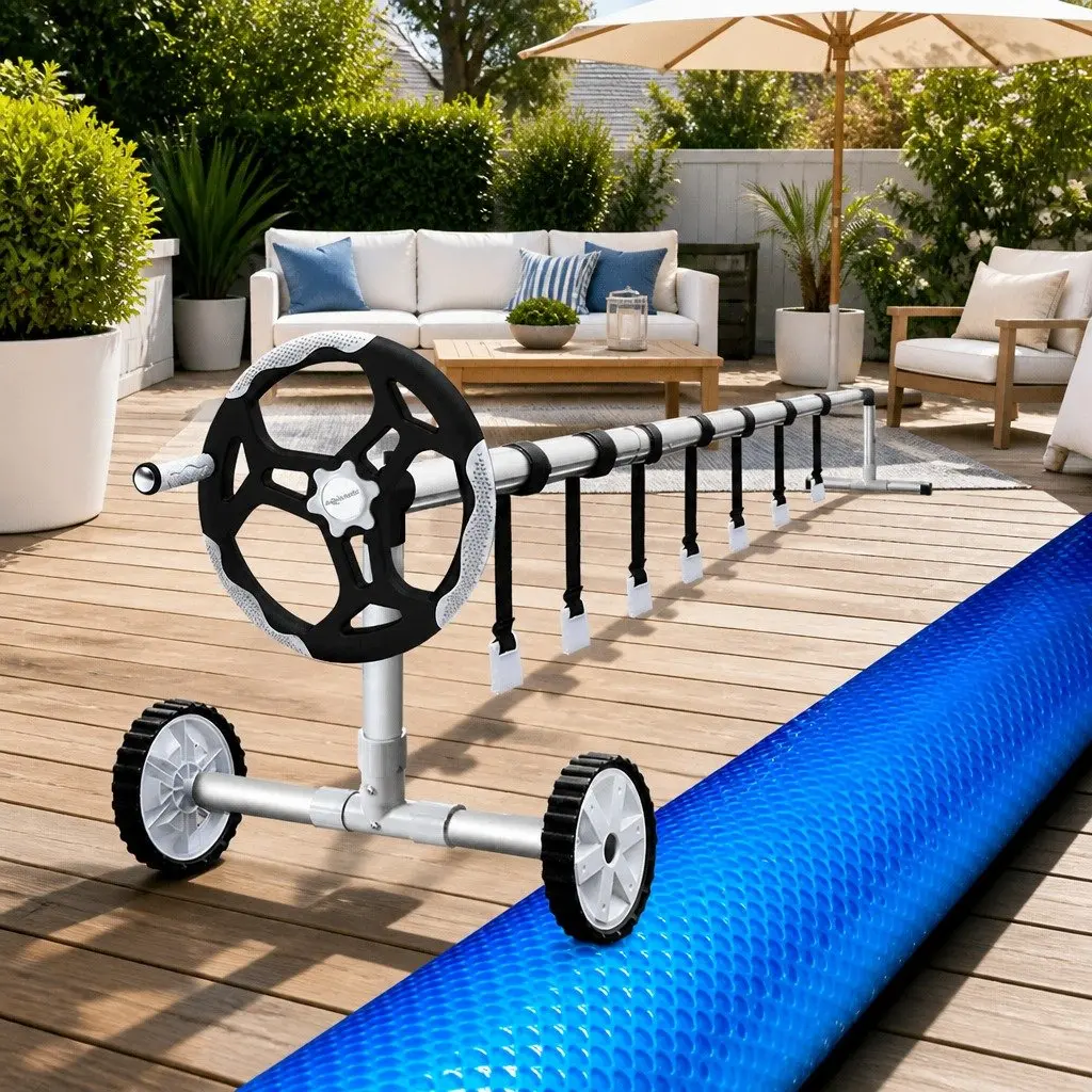 Solar Pool Cover 10.5x4.2m with Aluminium Roller