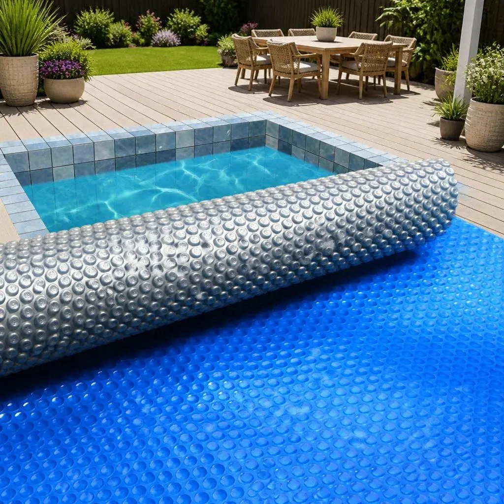 10.5x4.2m Solar Pool Cover 500 Micron Blue/Silver