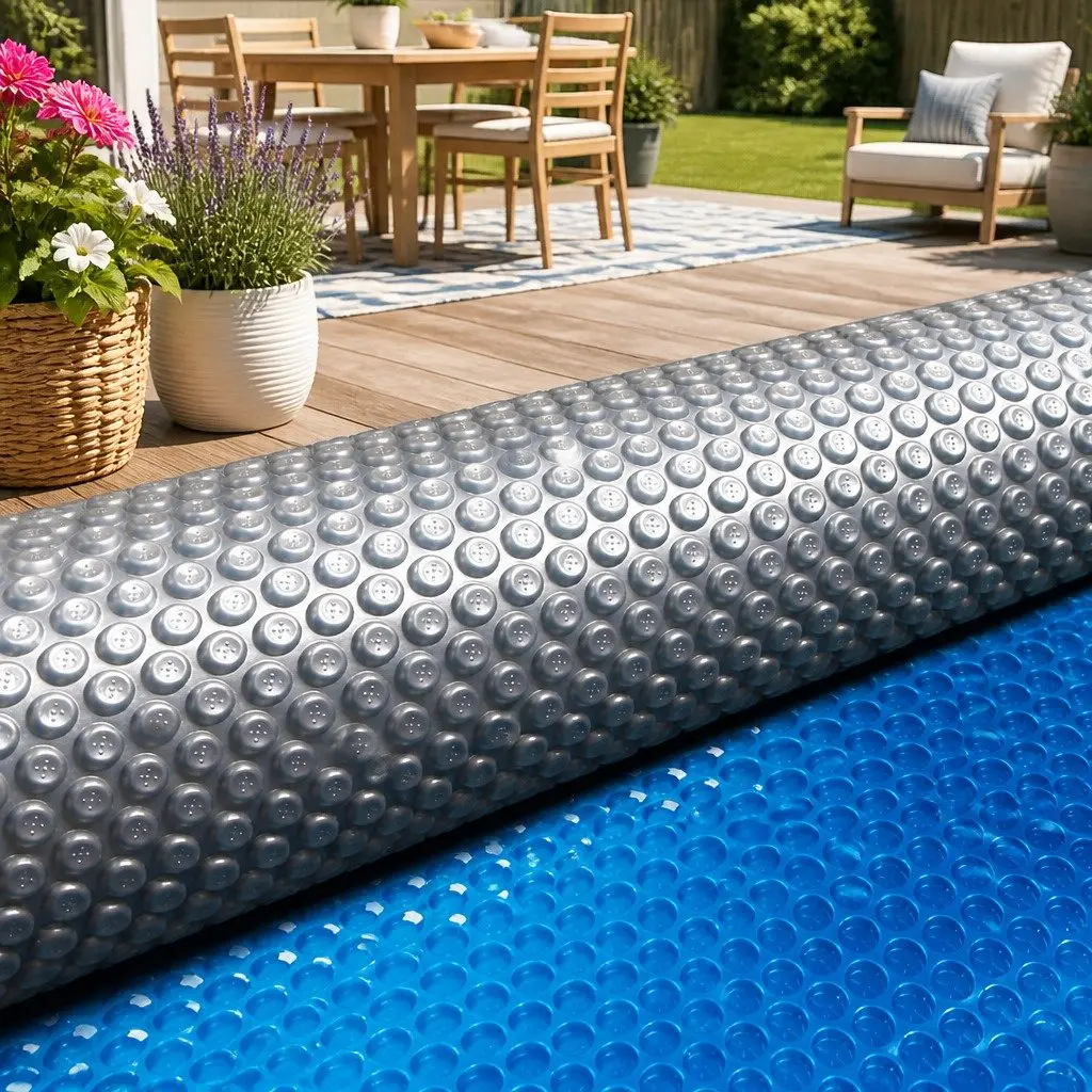 10.5x4.2m Solar Pool Cover 500 Micron Blue/Silver