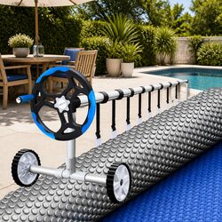 Heavy-Duty Solar Pool Cover 10.5x4.2m with Roller System