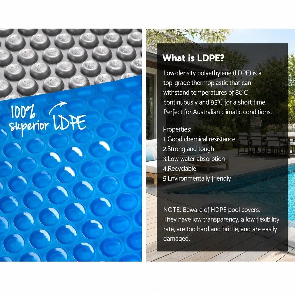 500 Micron Solar Pool Cover with Aluminium Roller
