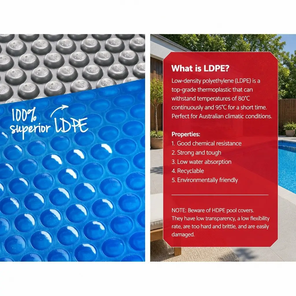 Pool Cover 11x4.8m Solar Blanket 500 Micron Blue with Aluminium Roller