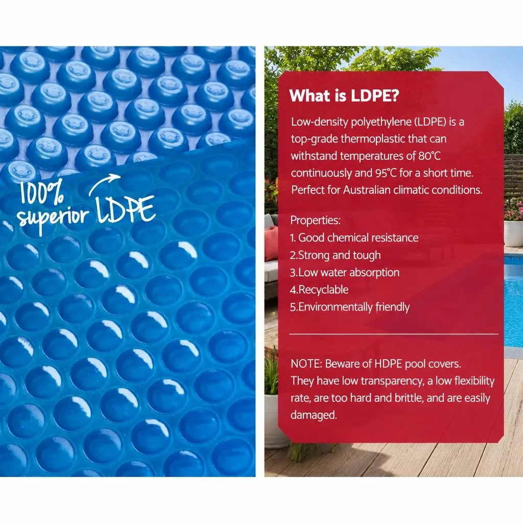 Pool Cover 11m x 4.8m Solar Blanket 500 Micron Blue with Aluminium Roller System