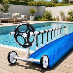 Premium 11x4.8m Solar Pool Cover with Adjustable Aluminium Roller