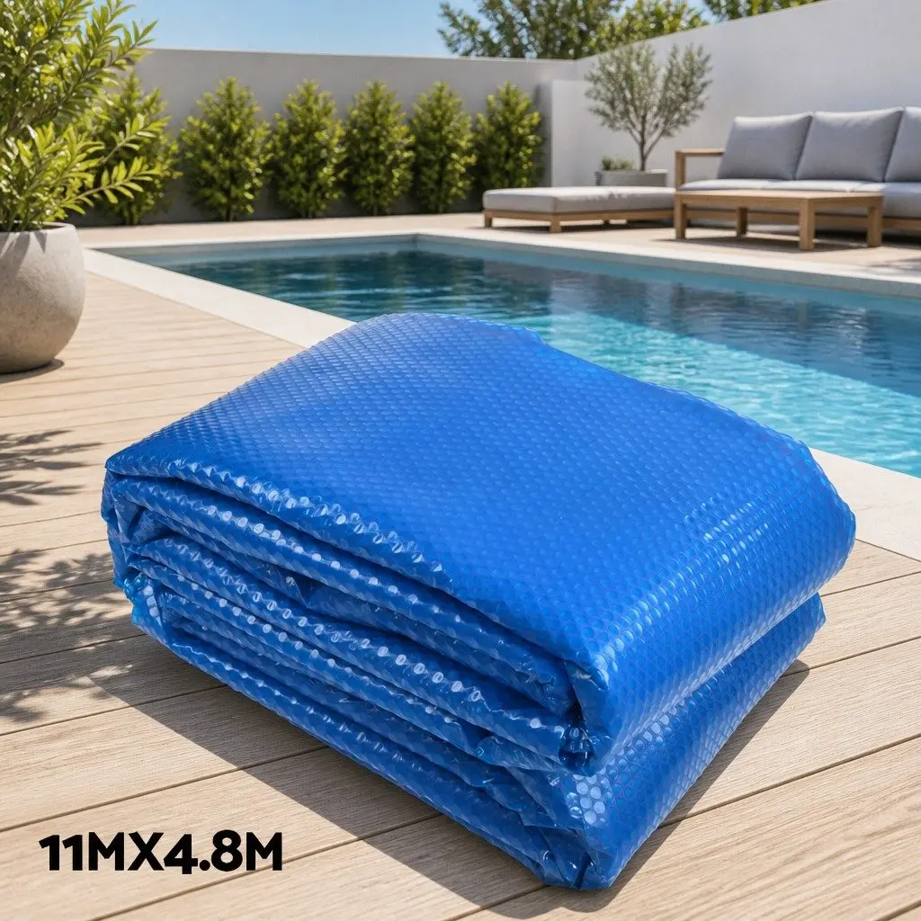 11x4.8m Solar Pool Cover with Adjustable Aluminium Roller