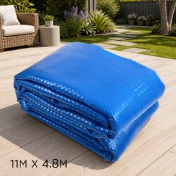 Premium 11m x 4.8m Solar Blanket Cover 500 Micron Blue Silver