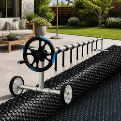 Premium Solar Pool Cover 11m x 4.8m 600 Micron with Roller