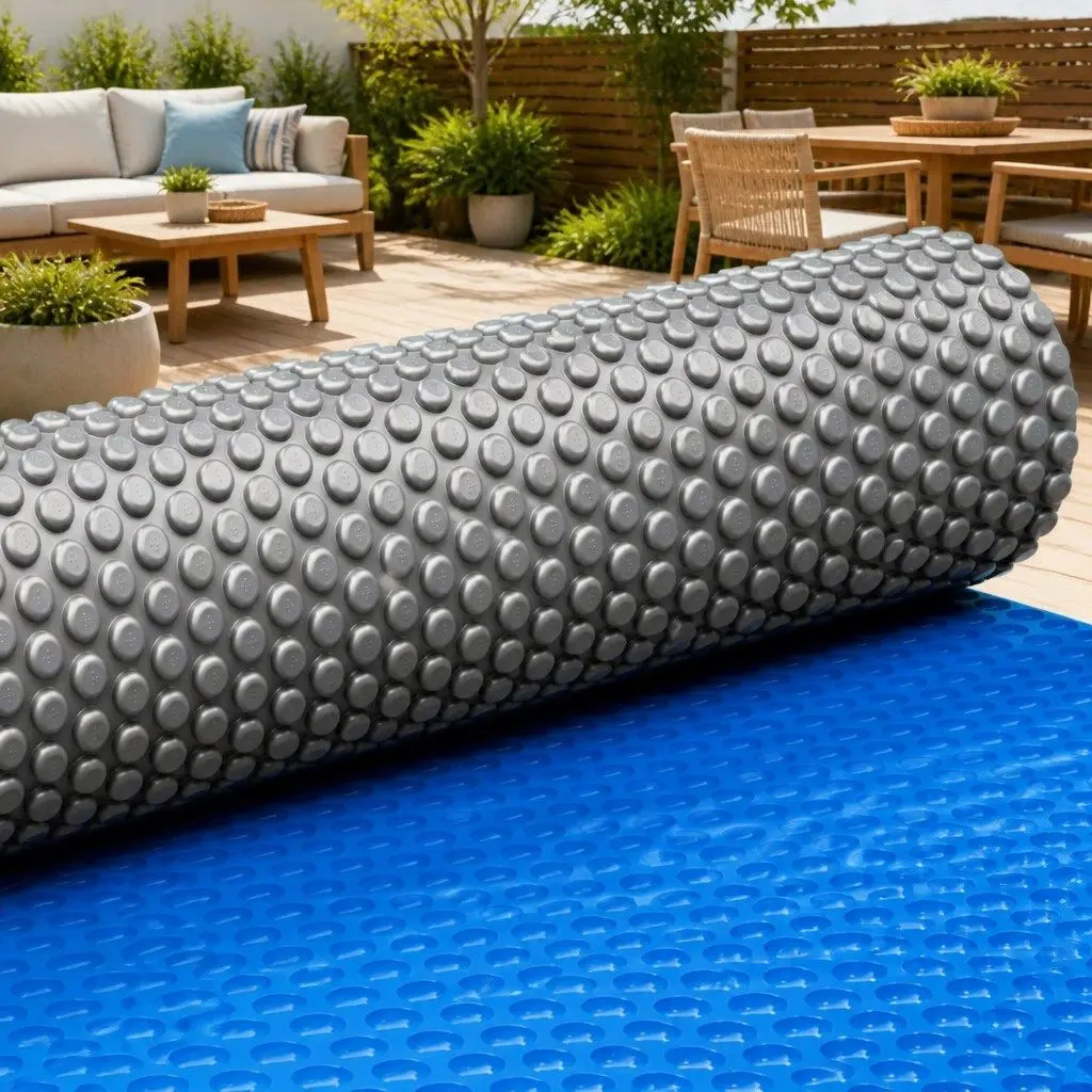 600 Micron Solar Pool Cover 11x6.2m Blue Silver