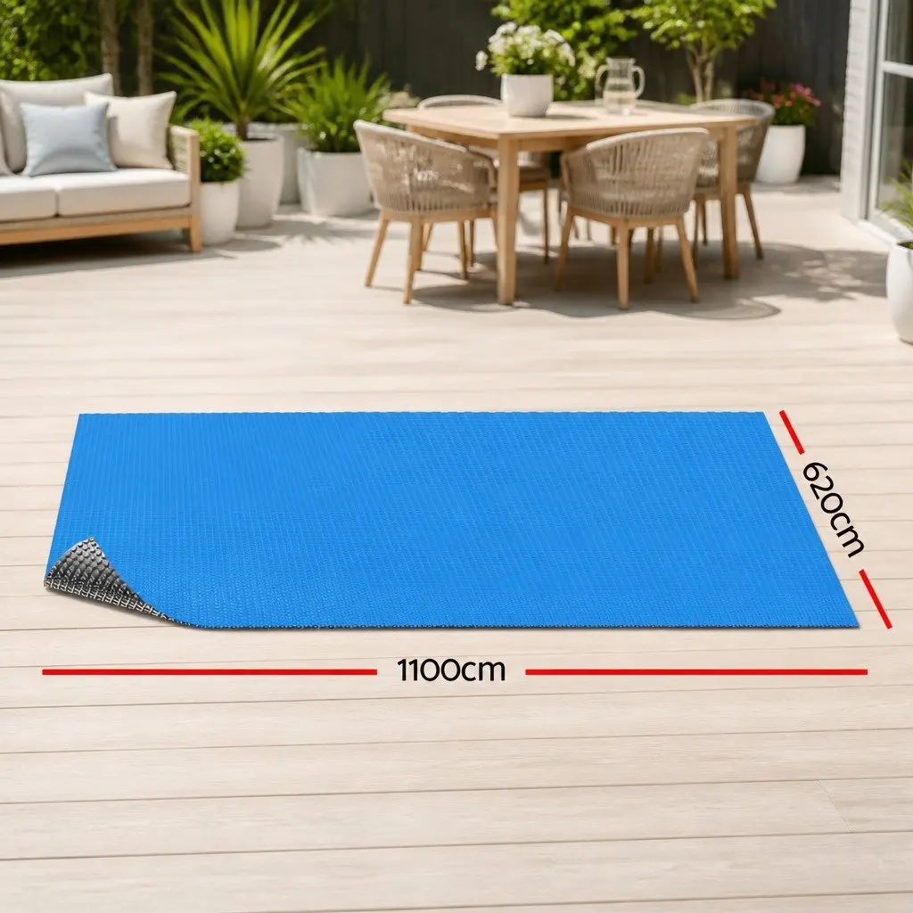 600 Micron Solar Pool Cover 11x6.2m Blue Silver