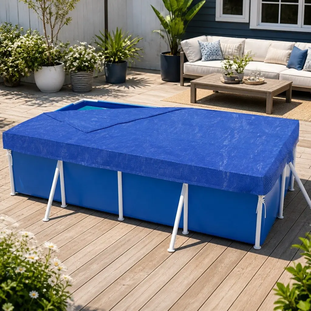 2m x 3m Above-Ground Pool Cover with Ropes