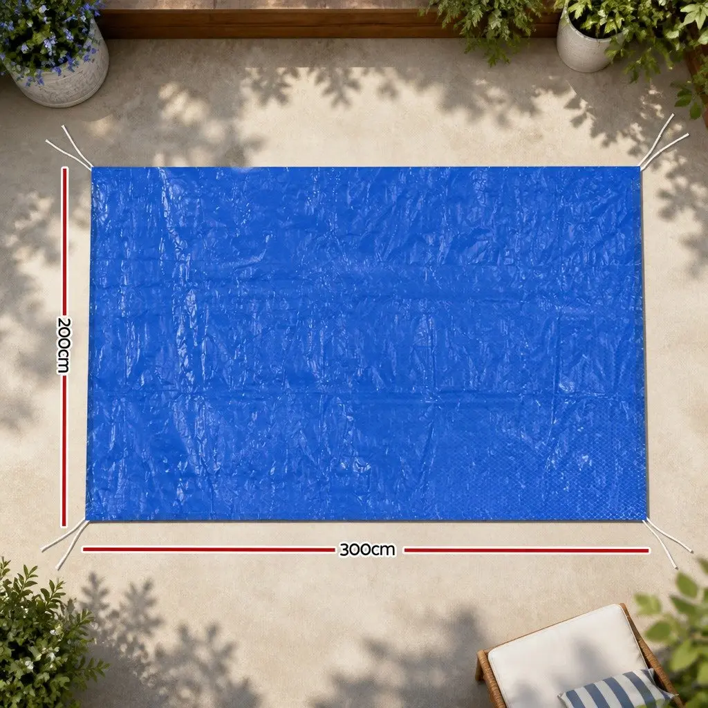 2m x 3m Above-Ground Pool Cover with Ropes