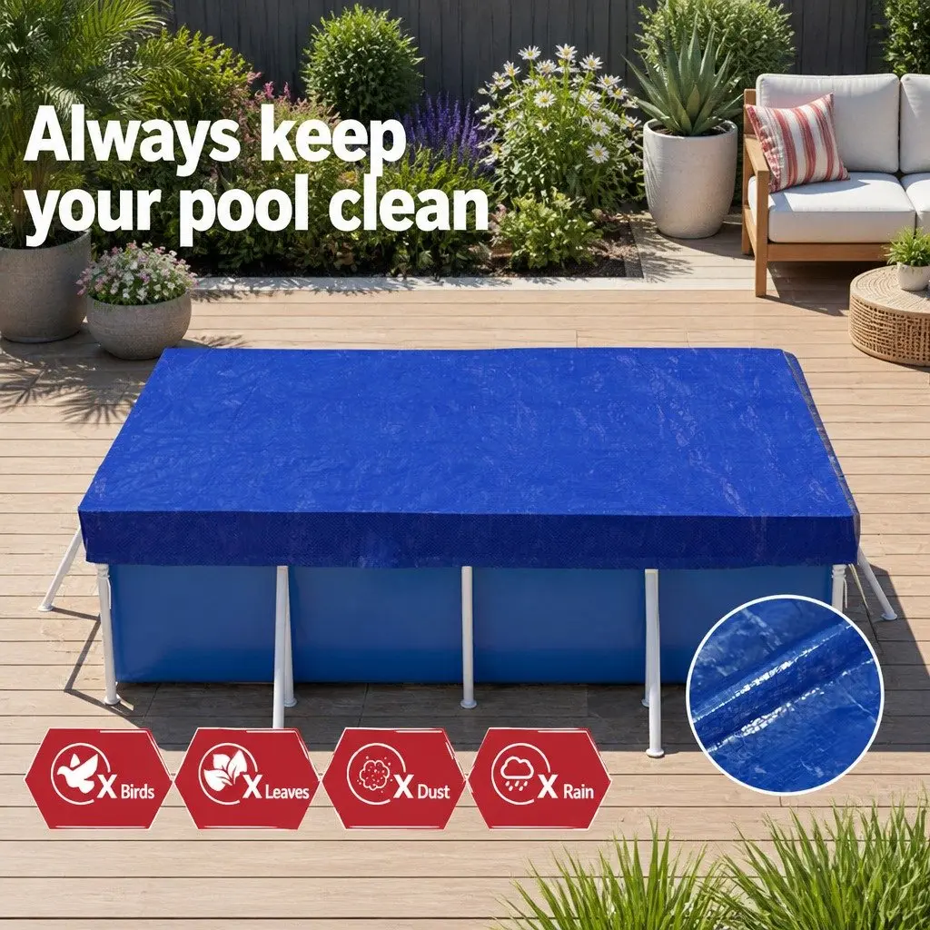 2m x 3m Above-Ground Pool Cover with Ropes