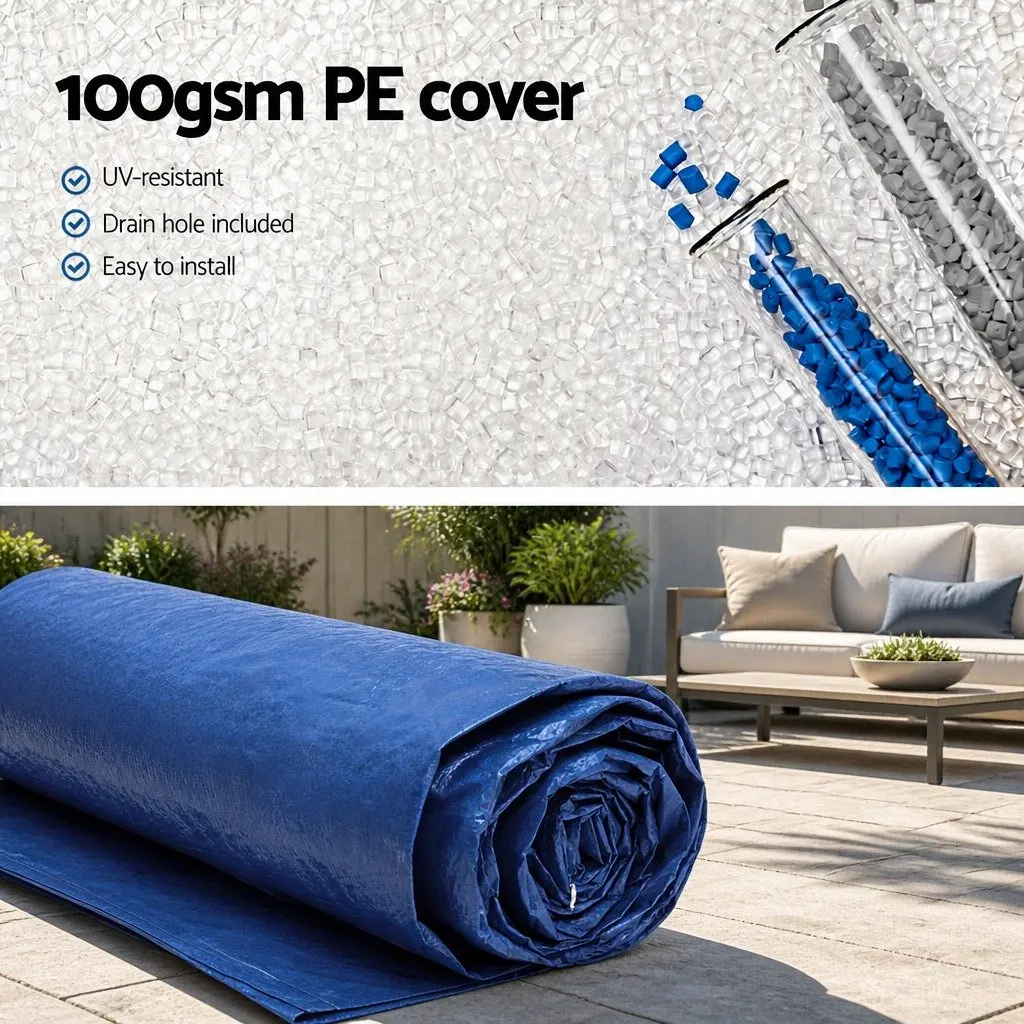 Pool Cover PE 3.66m Diameter Blue