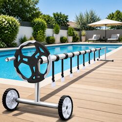 Durable 6.5x3m Pool Cover with Adjustable Aluminium Roller