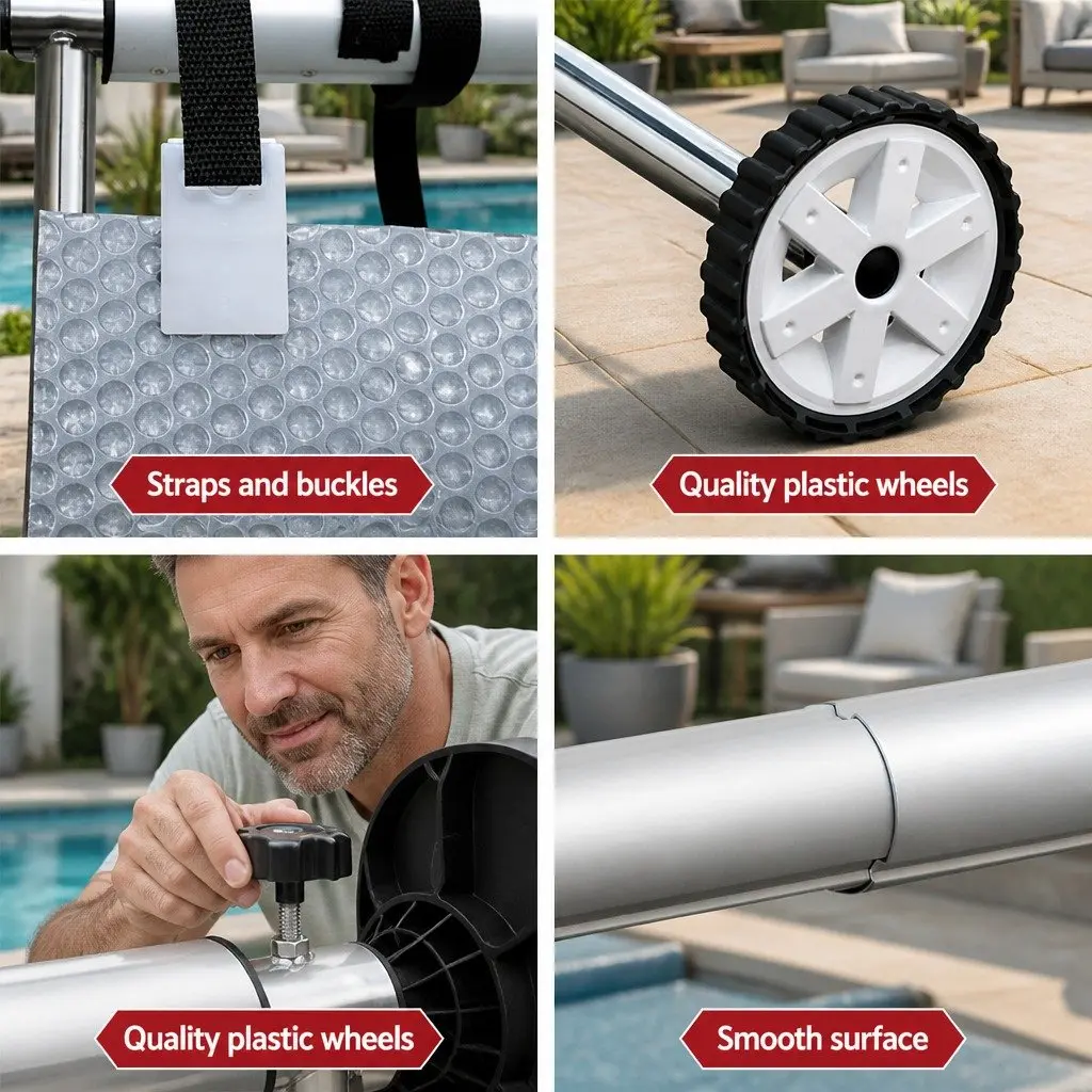 6.5x3m Pool Cover with Adjustable Aluminium Roller