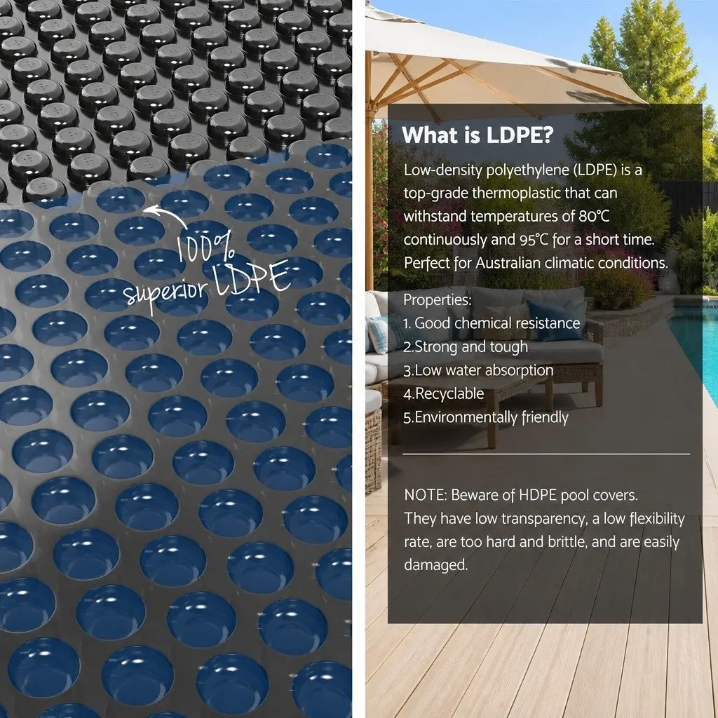 Solar Pool Cover 6.5m x 3m with Roller System
