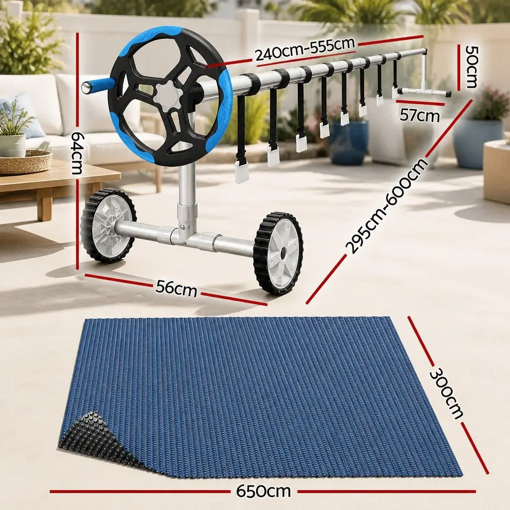 6.5x3m Solar Pool Cover with Durable Aluminium Roller