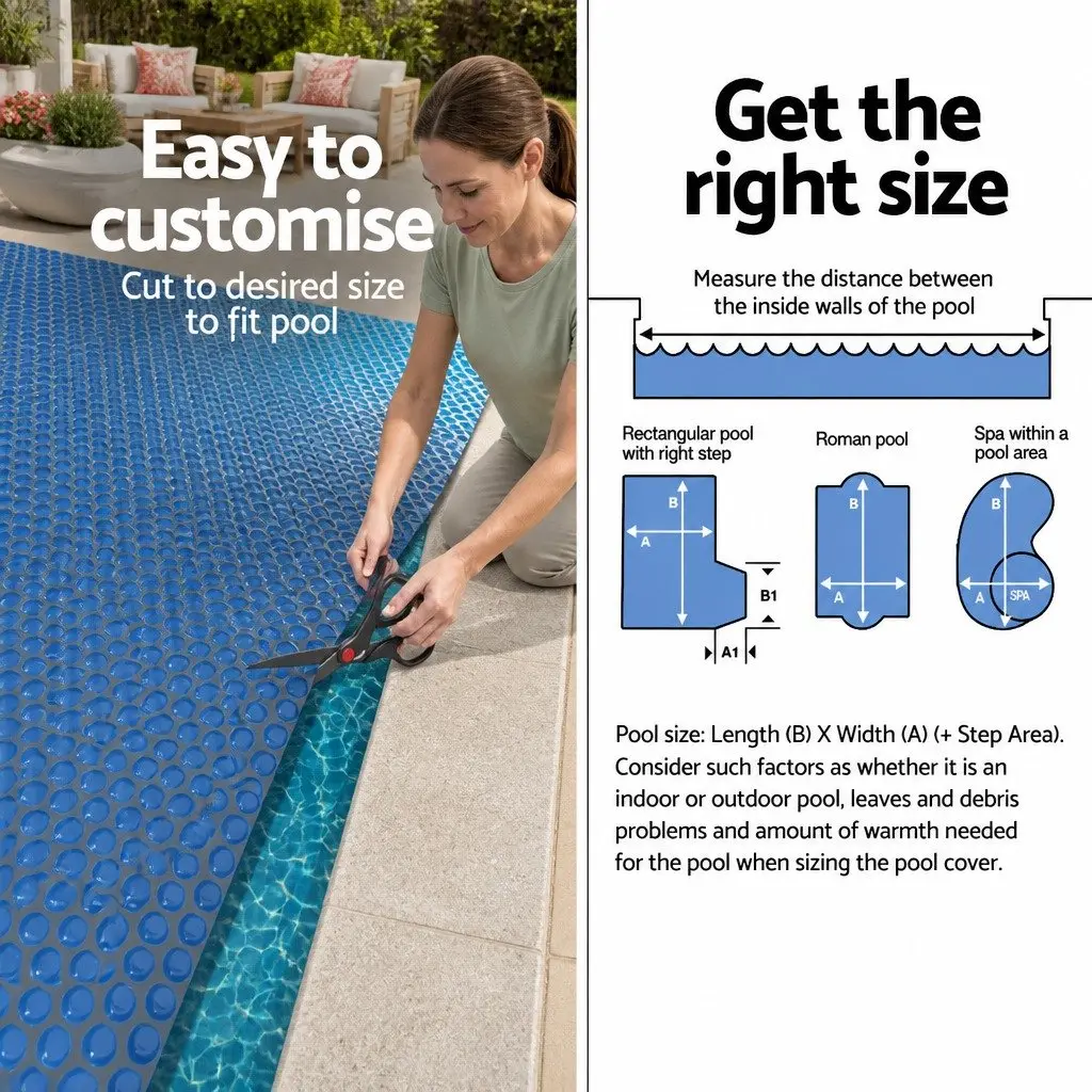 6.5x3m Solar Pool Cover with 600 Micron Thickness