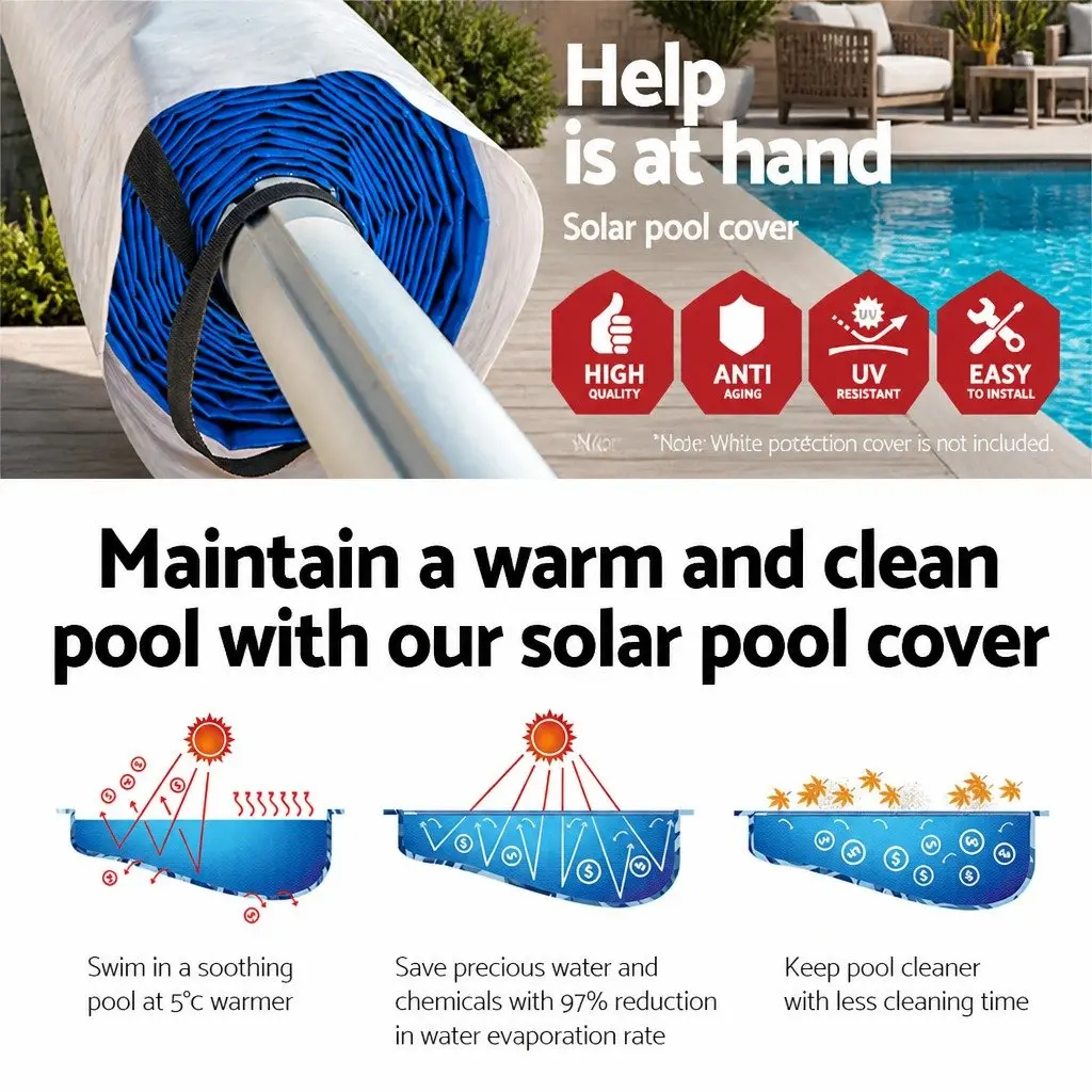 6.5x3m 500 Micron Solar Pool Cover with Roller